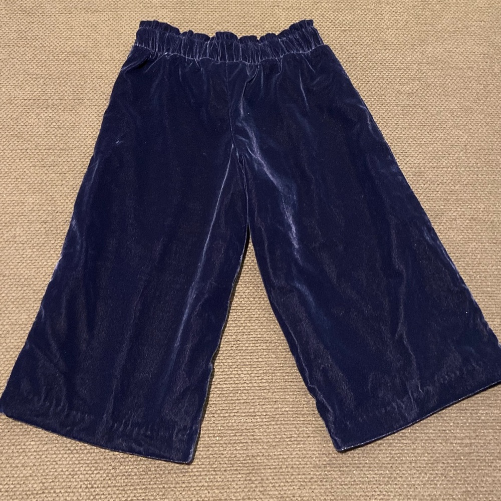Janie & Jack, navy velvet palazzo pants, 3